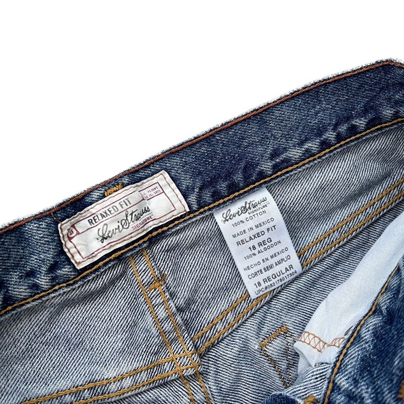 💫 Y2K Levi’s Kids 18 Medium Wash Relaxed Straight Jeans Vintage - Picture 4 of 8